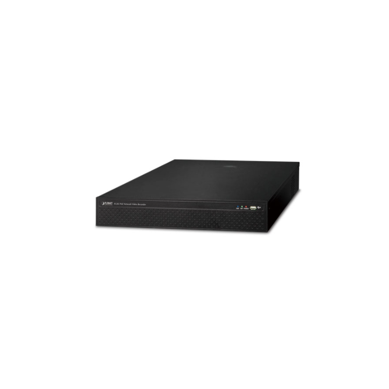 25 kanals 4K NVR Videoinspelare för IP-kamera. HDMI/VGA. 16 x RJ45 PoE+