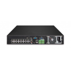 25 kanals 4K NVR Videoinspelare för IP-kamera. HDMI/VGA. 16 x RJ45 PoE+