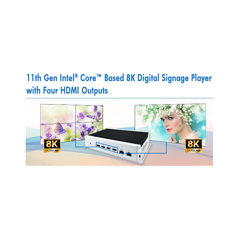 8K Digital Signage Player: 11:e generationens Intel & 4x HDMI 2.0