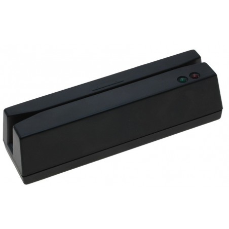 Magnetisk kortläsare - spår 1, 2, 3 anslutna till USB. 2 lästa huvuden. HID. svart