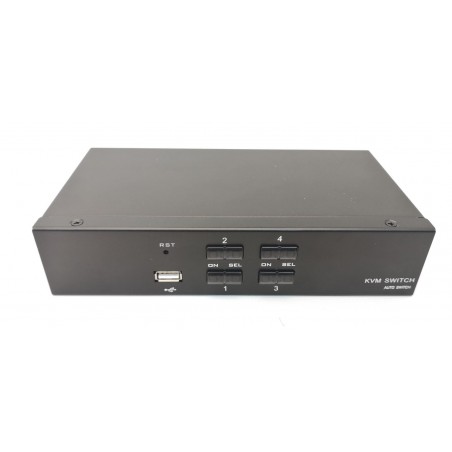 4-portars KVM-switch DP, Display Port, 4K60Hz, 3 x USB2.0 snabbtangenter