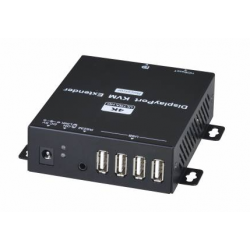 DisplayPort KVM-förlängare med 4 x USB upp till 100m Kat. 6a Kabel - för pekskärm