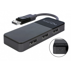 4k DP Splitter: 1x In, 3x Out med Multi-Stream & Dual Mode