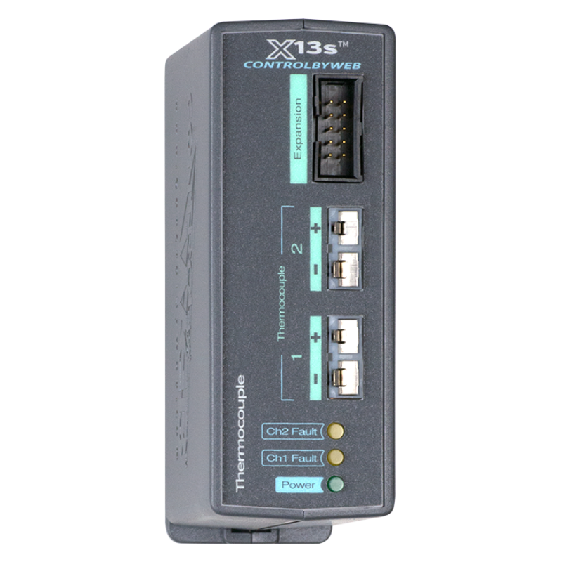 2 kanal termocoupler modul för X-400 och X-600-styrenheter från ControlbyWeb