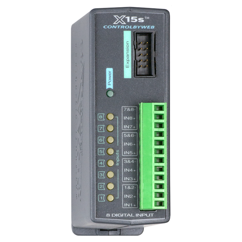 8 kanals Digital input Expansion modul til X-400 og X-600 Controller fra ControlByWeb