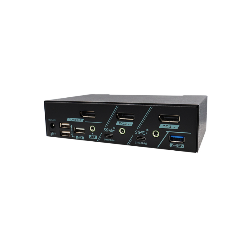2 portar 8k DisplayPort KVM-omkopplare med USB3.2, USB3.0 och USB HID