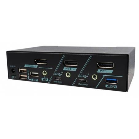 2 portar 8k DisplayPort KVM-omkopplare med USB3.2, USB3.0 och USB HID