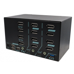 2 portar 8K 4 x Monitor DisplayPort KVM omkopplare med USB3.2, USB3.0