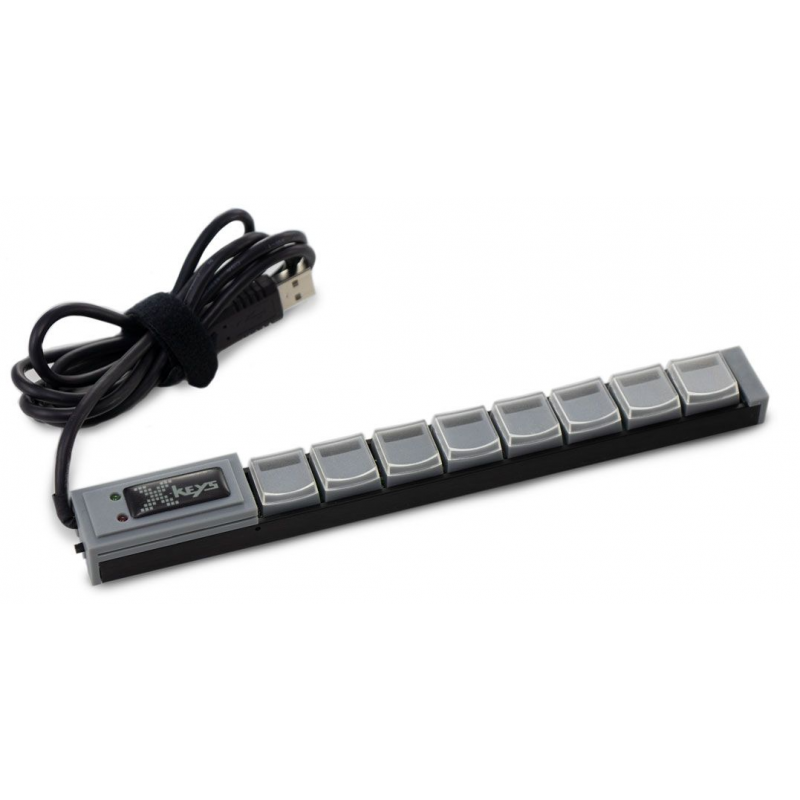 X-KEYS XK-1320-UKVM8-R - 8 Programmerbara tangenter för USB för KVM Switches för 1-knapptryckning av PC Välja PC