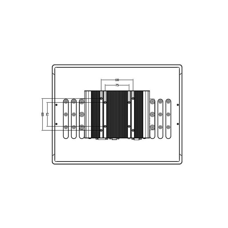 15 "PANEL VESA MONITOR TFT-LCD, resistiv touch, IP65 Front VGA, DVI-D, DisplayPort 1024X768
