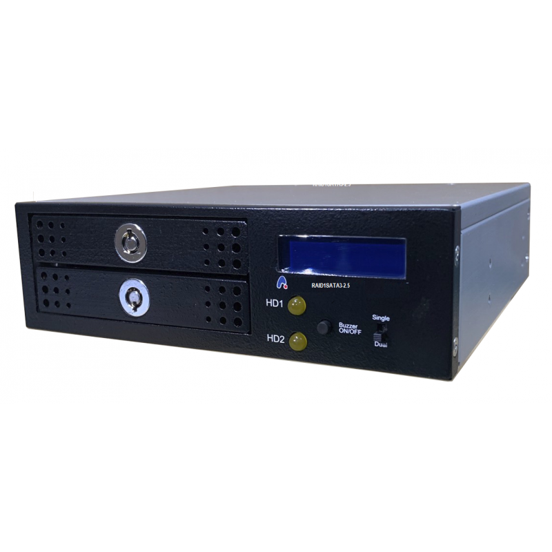 Låda 2x2½ "SSD HDD / SSD SATA III RAID 0/1 i en 5 1/4" låda