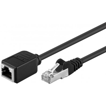 RJ45 hun/han UTP kabel på 2 meter. Uskærmet forlængerkabel med RJ45.