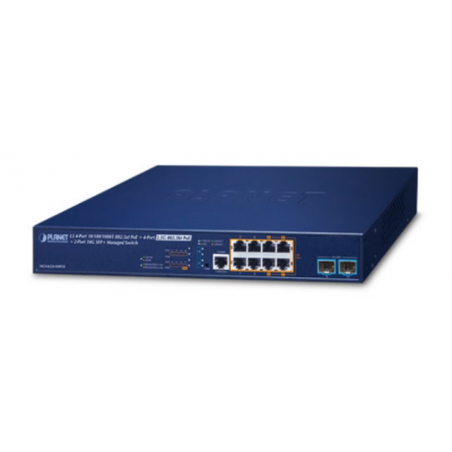 8 ports Managed switch, 4 x 1 Gigabit og 4 x 2.5Gbit RJ45, 2 x SFP 1/2.5/10Gbit. PoE+/++