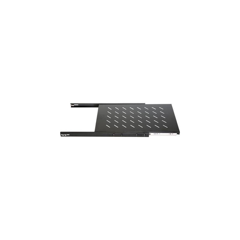 19" Rack Skåp utdragbar hylla, 1U, 80 cm, Svart