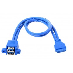 Intern USB 3.0 20pin till Dual USB 3.0 honkabel - 50 cm