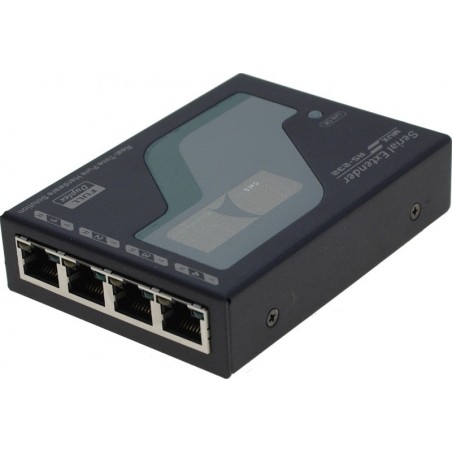 4-portars RS232-förlängare: 900 m räckvidd, full duplex multiplexer
