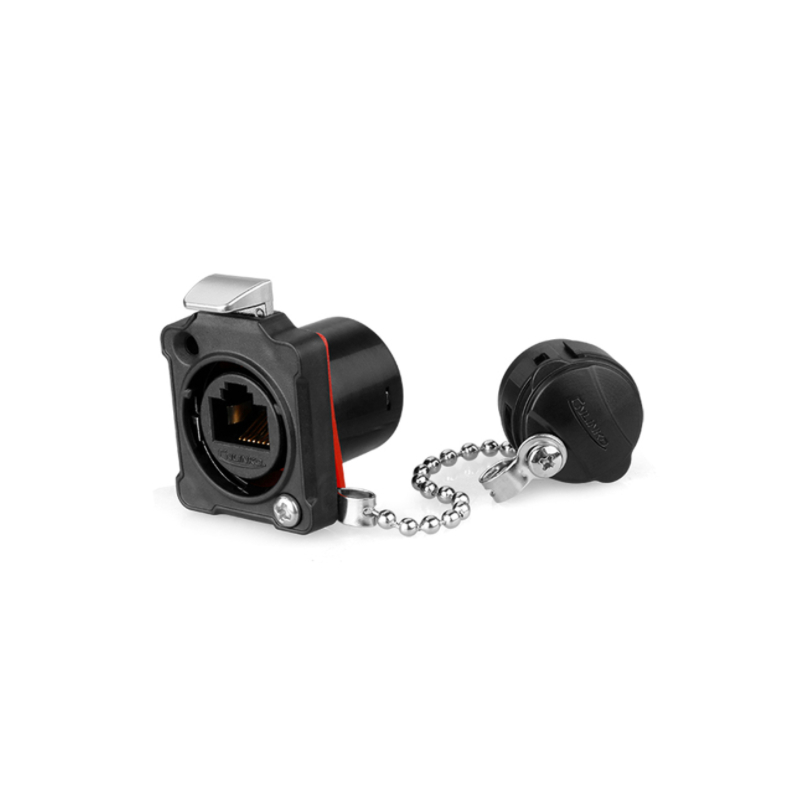 IP67 Vattentät chassi / panel RJ45 genomgång kontakt UTP
