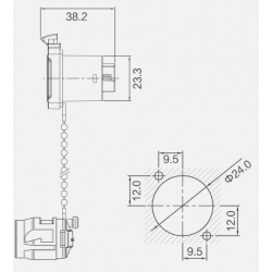 IP67 Vattentät chassi / panel RJ45 genomgång kontakt UTP