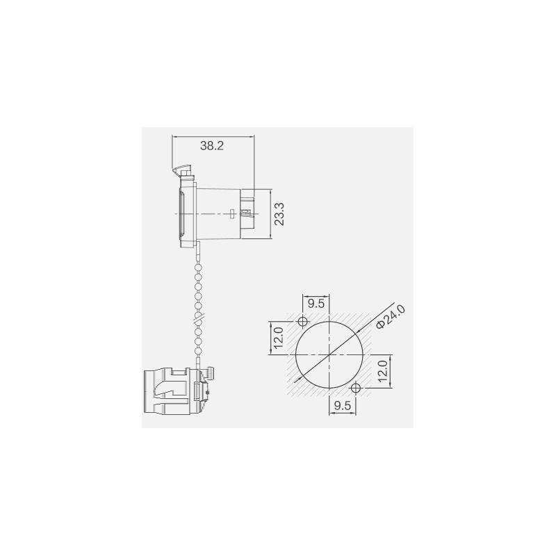 IP67 Vattentät chassi / panel RJ45 genomgång kontakt UTP
