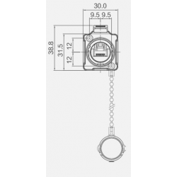 IP67 Vattentät chassi / panel RJ45 genomgång kontakt UTP
