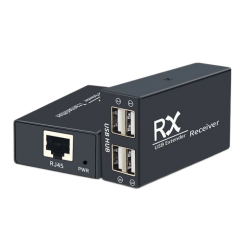 4 Port USB2.0, förlängare, 120 meter, förlängare över RJ45 patchkabel. Stabil 5VDC på USB-port