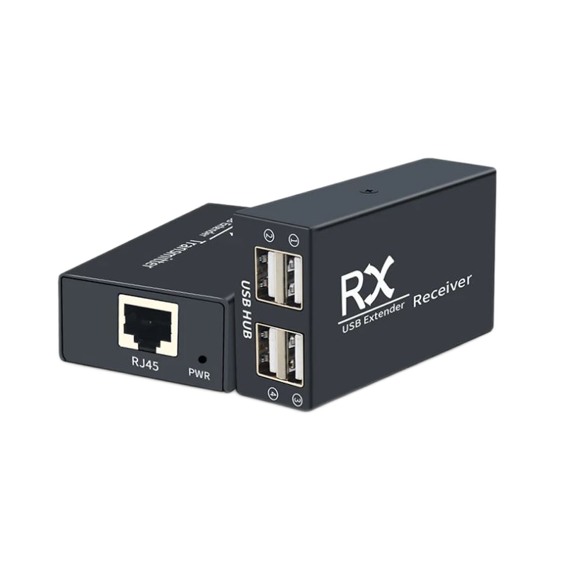 4 Port USB2.0, förlängare, 120 meter, förlängare över RJ45 patchkabel. Stabil 5VDC på USB-port