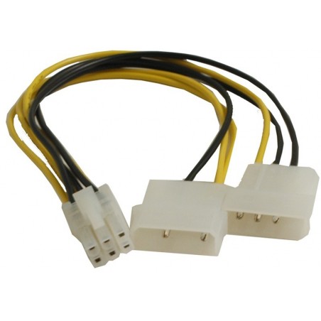 SATA strömadapter. Konvertera 2 x Molex hane 6 pin PCIE