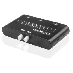 2 VGA-port haneeeuell switch box. 2 x DB15HD hon / haneee från DB15HD