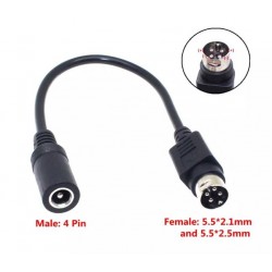 DC-adapter Plug to Jack-kontakt | 5,5x2,1mm/2,5mm
