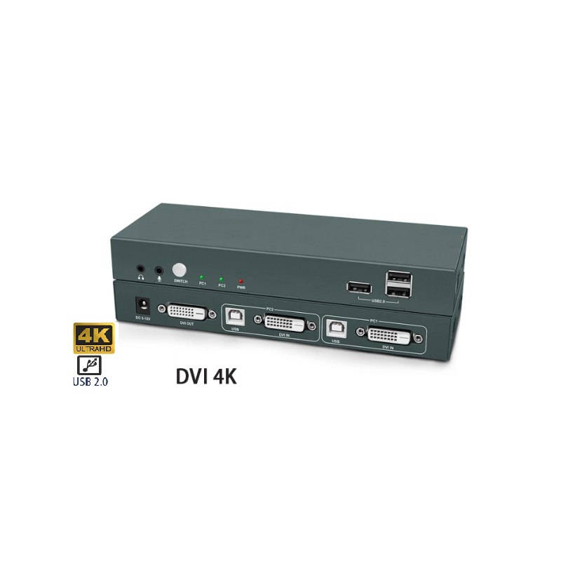 2 Port KVM växlar till DVI, USB och AUDIO DANBIT A/S
