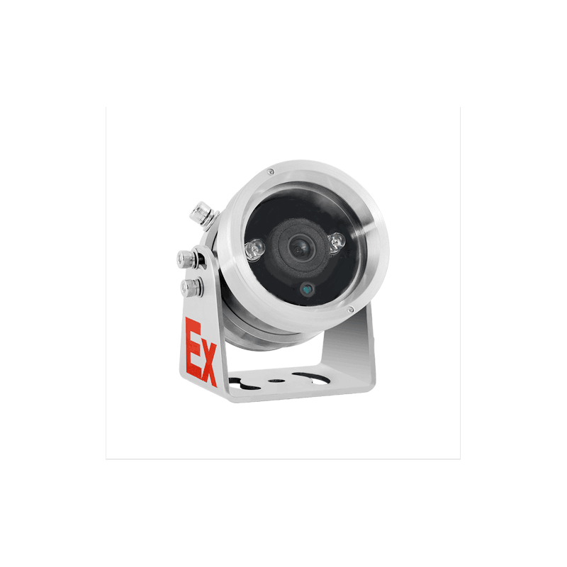2MP ATEX Zone 1 och 2 CLASS IIC IP Bullet-kamera i 304 stålhölje, IP66, 4mm objektiv. IR. PoE och 12VDC