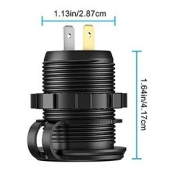 Kombinationsuttag USB-C PD USB-A Cigarruttag rundt vattentätt panelmontering, USB-laddare för båt, bil, lastbils