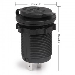 12V USB -cigarutlopp för bil, båt, traktor, vattentät, dammtät runt