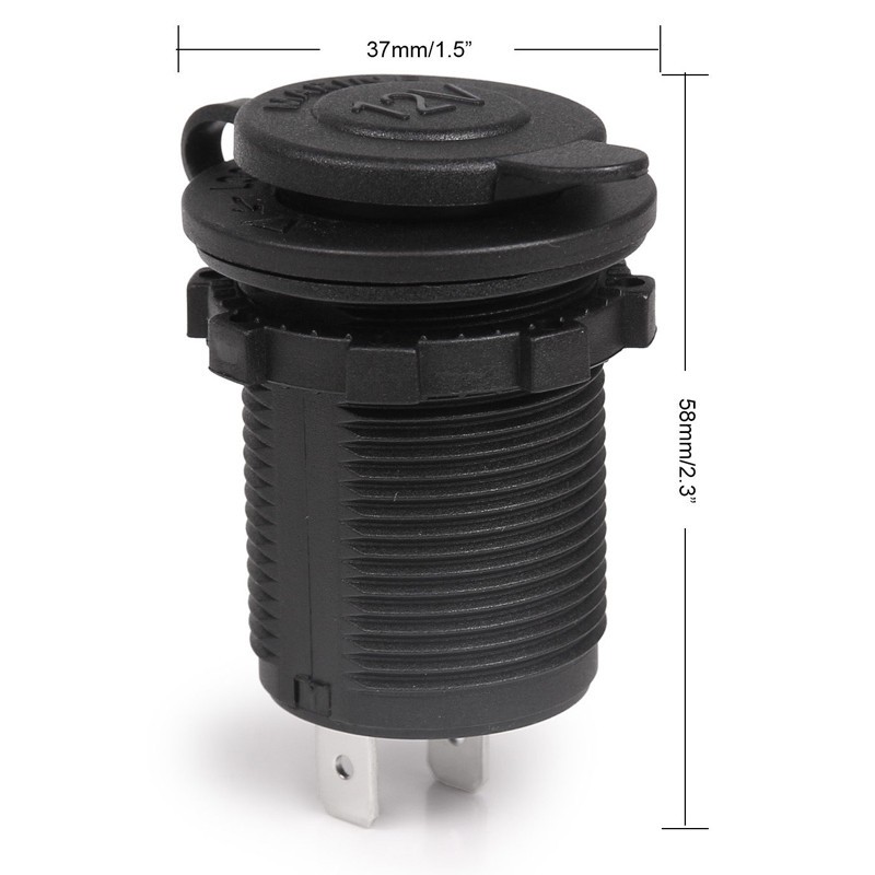 12V USB -cigarutlopp för bil, båt, traktor, vattentät, dammtät runt