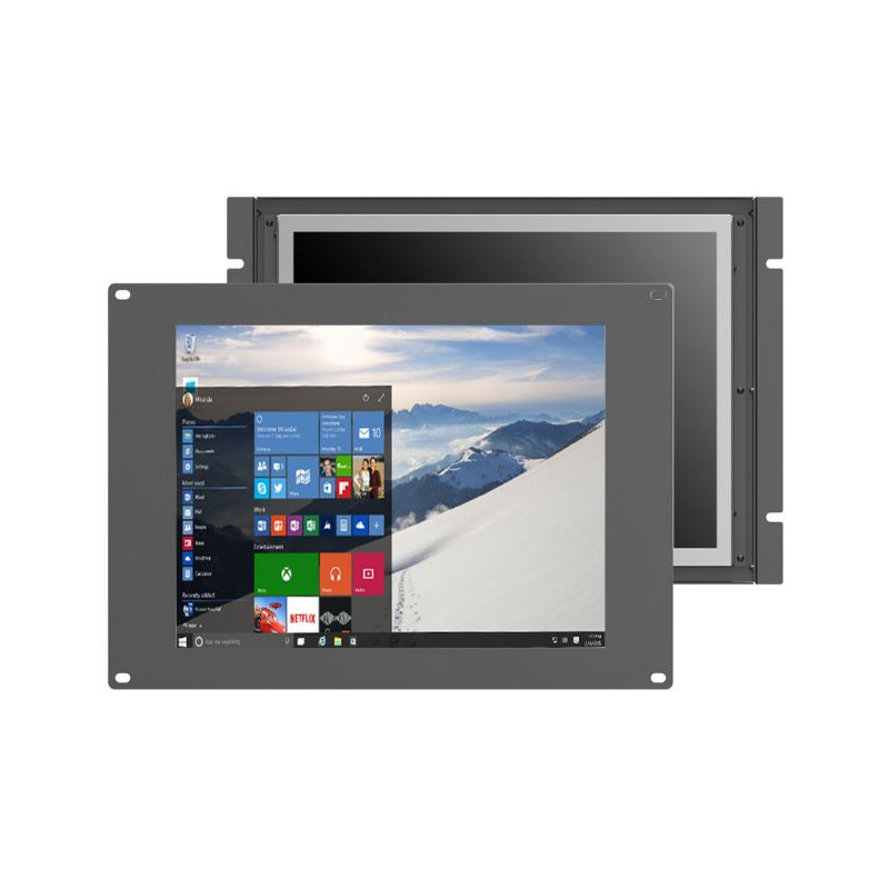 15" Industriell pekskärm med open frame eller panelfäste 300cd/m2, Vesa, touch HDMI, VGA, DVI, A/V