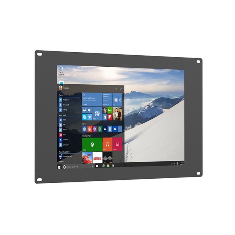 15" Industriell pekskärm med open frame eller panelfäste 300cd/m2, Vesa, touch HDMI, VGA, DVI, A/V