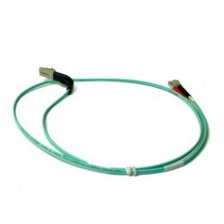 Vinklad, fiberkabel, Multi mode, LC-LC, 2m, 50 / 125my, OM3, Aqua, LSZH, Duplex