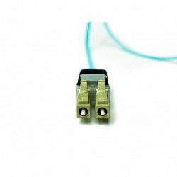 Fiberkabel, LED-ljus, Multi-läge, LC-LC, 1m, 50 / 125my, OM3, Aqua, LSZH, Duplex