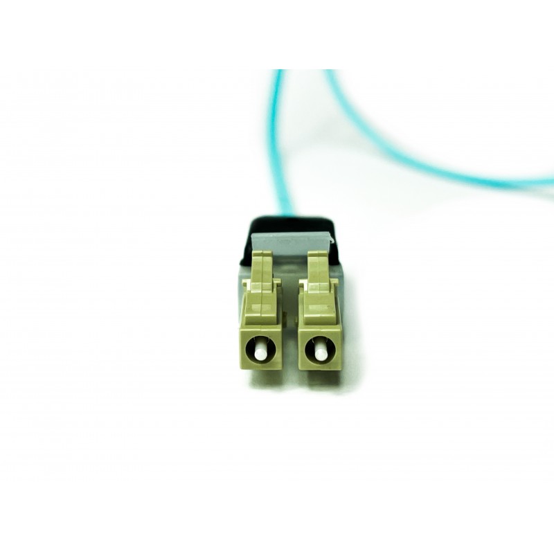 Fiberkabel, LED-ljus, Multi-läge, LC-LC, 1m, 50 / 125my, OM3, Aqua, LSZH, Duplex