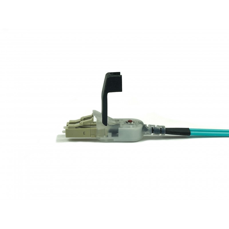 Fiberkabel, LED-ljus, Multi-läge, LC-LC, 1m, 50 / 125my, OM3, Aqua, LSZH, Duplex