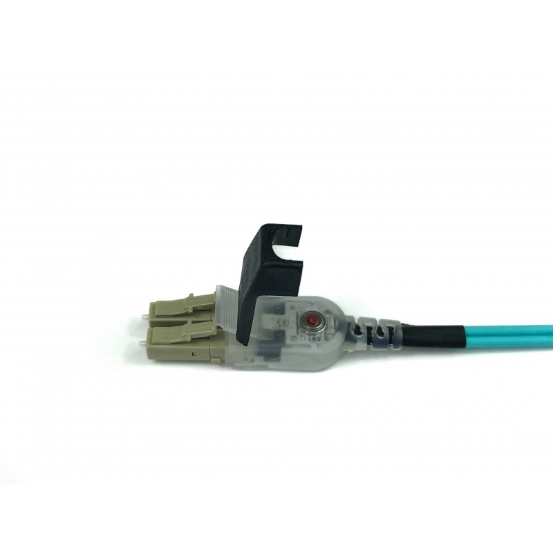Fiberkabel, LED-ljus, Multi-läge, LC-LC, 1m, 50 / 125my, OM3, Aqua, LSZH, Duplex
