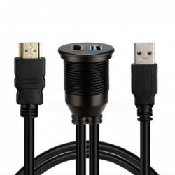 HDMI & USB 3.0 Panelförlängare - 1 meter