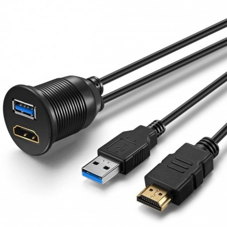 HDMI & USB 3.0 Panelförlängare - 1 meter