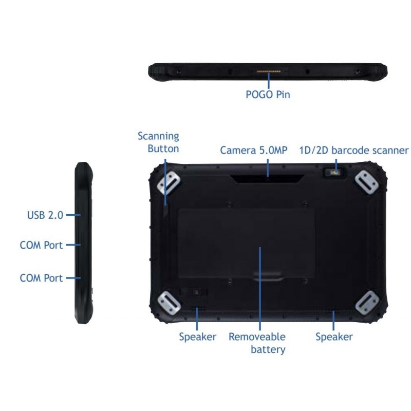 Robust 12,1" Tablet PC: Windows 10, IP65, streckkodsläsare