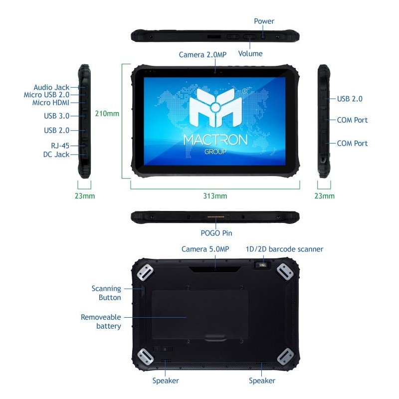 Robust 12,1" Tablet PC: Windows 10, IP65, streckkodsläsare