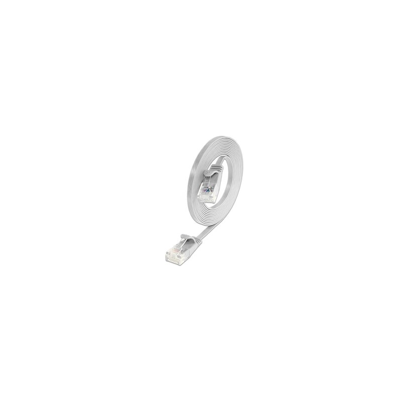 RJ45 Cat6 UTP-kabel. Platt design, mycket flexibel med hastighet upp till 1000 Mbps