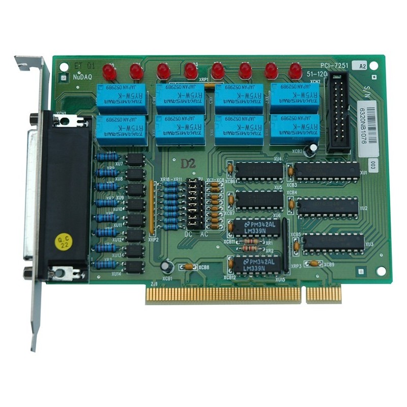 ADLINK PCI-7251. 8 kanalers isoleret digital input, 8 kanalers relæ output slave-kort til REL8OPT8PCI, PCI