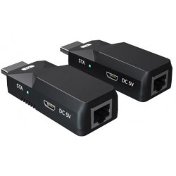 50 meter HDMI extender booster över RJ45 patchkabel. POC strömkabel, EDID