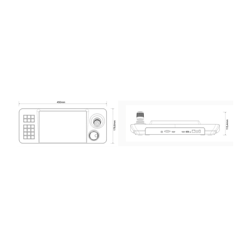 IP-kamerakontroll med LCD, joystick, tangentbord för PTZ-kamera