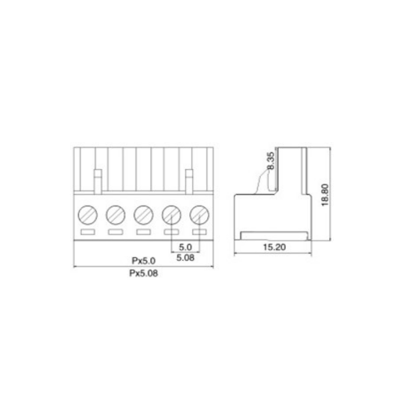 2-polig skruvplint för industridatorer - 2EDG 5,08 mm